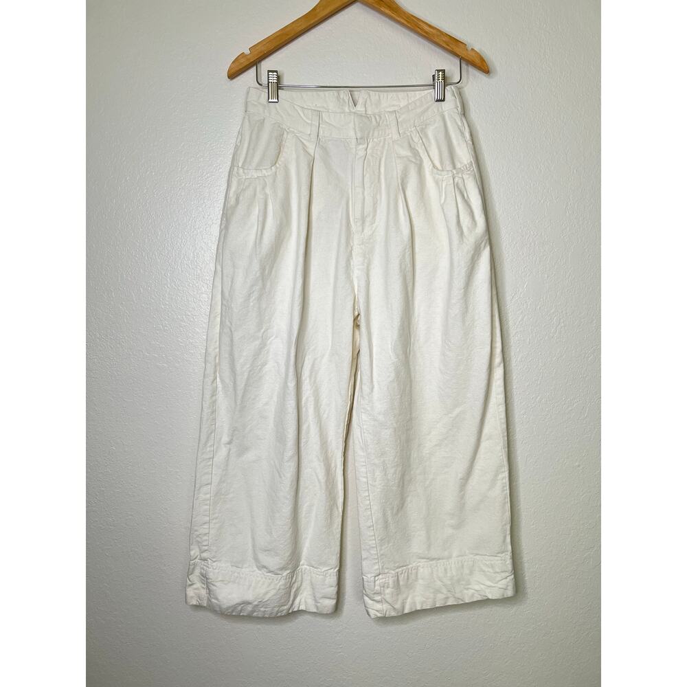 Free People Off-White Straight Leg Pants